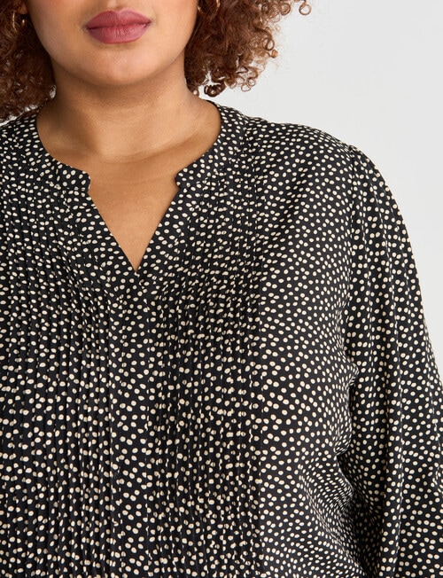 Studio Curve Smudge Spot Classic Blouse Shirt, Black product photo View 05 L