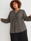 Studio Curve Smudge Spot Classic Blouse Shirt, Black product photo View 06 S