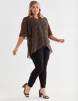 Studio Curve Animal Print Zip Front Tunic Top, Black product photo View 03 S