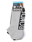 Bonds Logo Low Cut Socks, 3-Pack, Black, White & Grey product photo View 03 S