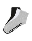 Bonds Logo Quarter Crew Sock, 3-Pack, Black, White & Grey product photo View 02 S