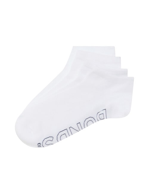 Bonds Logo Lightweight Low Cut Sock, 4-Pack, White product photo View 02 L