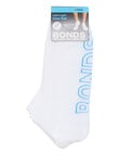 Bonds Logo Lightweight Low Cut Sock, 4-Pack, White product photo View 03 S