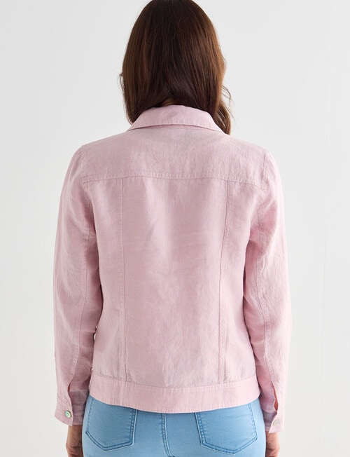 Ella J Linen Short Jacket, Pale Pink product photo View 02 L