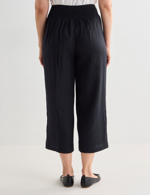 Ella J Linen Crop Pant, Black product photo View 02 L