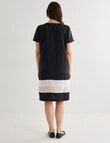 Ella J Linen Panel Dress, Black product photo View 02 S