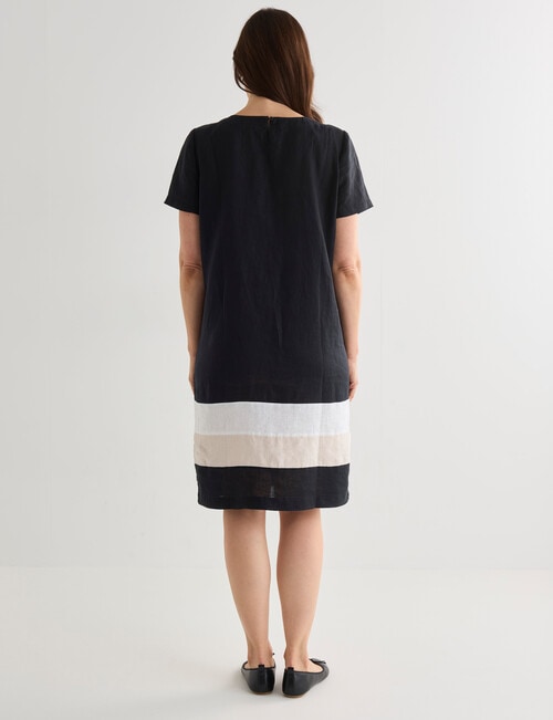 Ella J Linen Panel Dress, Black product photo View 02 L