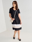 Ella J Linen Panel Dress, Black product photo View 03 S