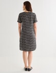 Ella J Linen Shift Dress, Animal Print product photo View 02 S