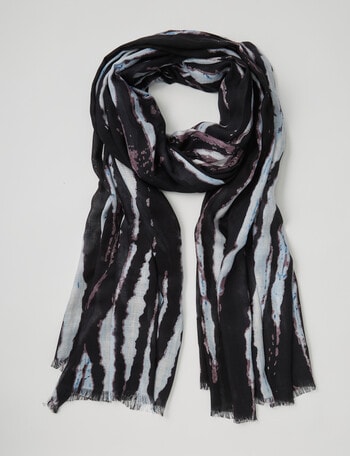 Boston + Bailey Tie Dye Lightweight Scarf, Black & Blue product photo