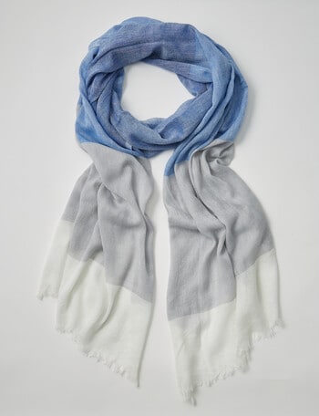 Boston + Bailey Block Stripe Lightweight Scarf, Blue product photo