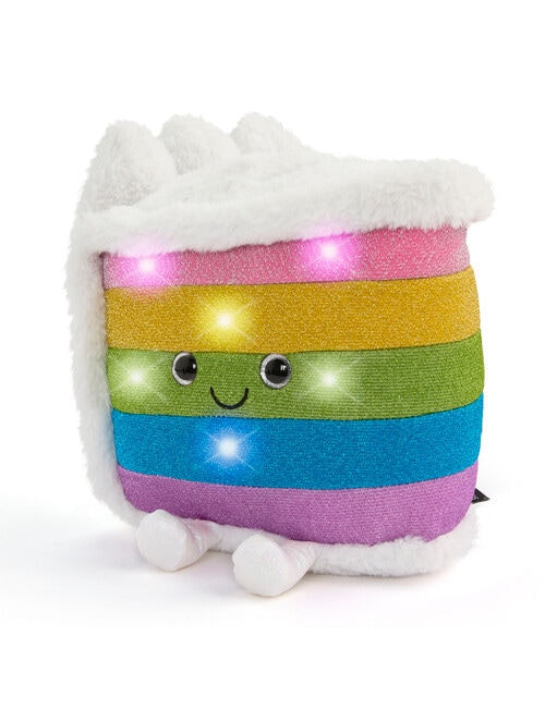 FAO Schwarz Glow Brights Plush LED & Sound Rainbow Cake, 28cm product photo View 02 L