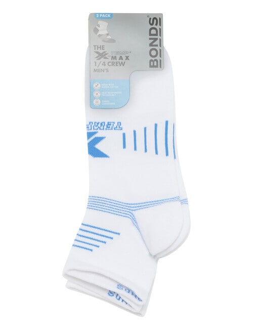 Bonds X-Temp Max Quarter Crew Sock, 2-Pack, White product photo View 03 L