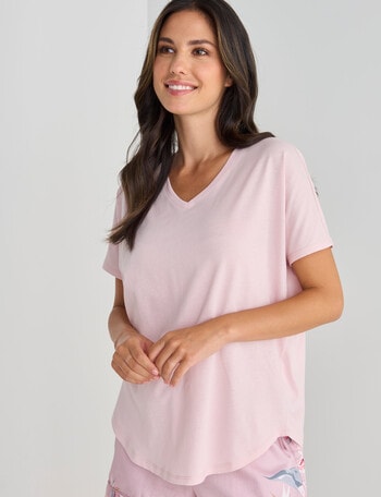 Whistle Sleep Relaxed Tee, Pale Pink product photo