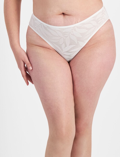 Berlei Because Mesh Hi Bikini Brief, White, 8-24 product photo