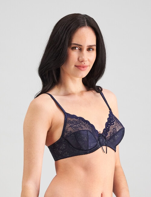 Bendon Yvette Underwire Bra, Navy Blazer, B-DD product photo View 03 L