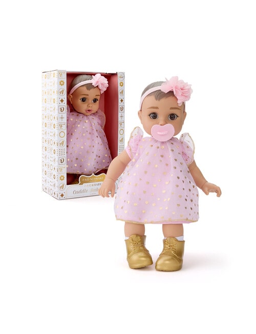 FAO Schwarz Cuddle Baby Doll, Brunette, 35cm product photo