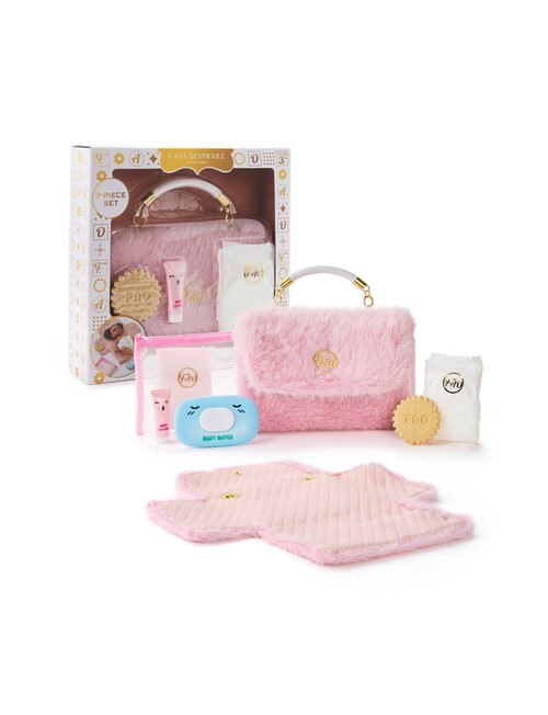 FAO Schwarz Baby Faux Fur Diaper Bag Set product photo