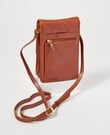 Carte Leather Foldover Crossbody Bag, Tan product photo View 02 S