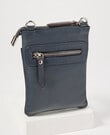 Carte Leather Small Crossbody Pouch, Navy product photo View 02 S