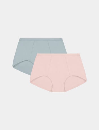 Bendon Body Cotton Trouser Brief, 2-Pack, Icy Pink & Slate, S-XL product photo