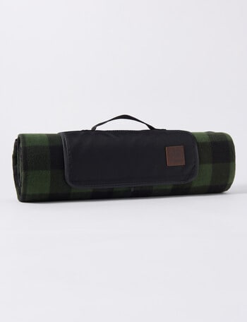 Swanndri Picnic Blanket, Olive & Black product photo