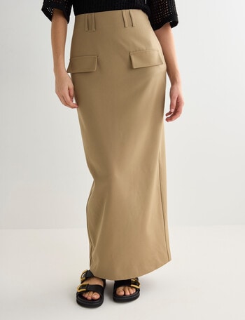 Mineral Nora Column Maxi Skirt, Stone product photo