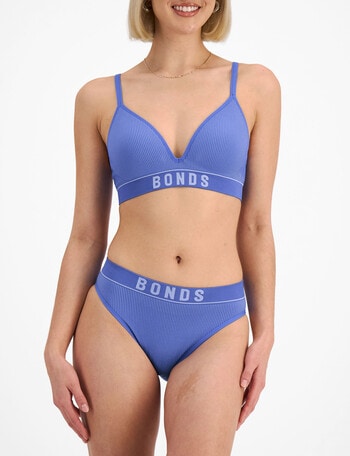 Bonds Retro Rib Hi Bikini Brief, Violet Denim, 8-22 product photo