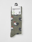 Mazzoni Rooster Viscose Rayon From Bamboo Dress Sock, Green product photo View 02 S