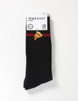 Mazzoni Pizza Cotton-blend Rib Crew Sock, Black product photo View 03 S