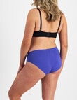 Jockey Woman No Ride Up Cotton Lace Hi Cut Brief, Periwinkle Blue, 10-18 product photo View 03 S