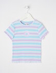 Mac & Ellie Short Sleeve Rib Tee Stripe, Lilac product photo