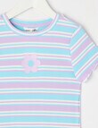 Mac & Ellie Short Sleeve Rib Tee Stripe, Lilac product photo View 02 S