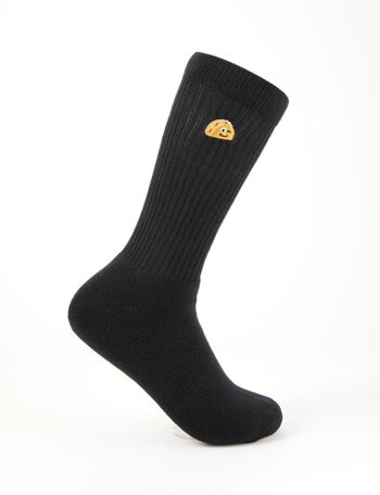 Mazzoni Taco Cotton-blend Rib Crew Sock, Black product photo