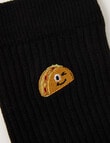 Mazzoni Taco Cotton-blend Rib Crew Sock, Black product photo View 02 S