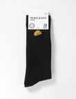 Mazzoni Taco Cotton-blend Rib Crew Sock, Black product photo View 03 S