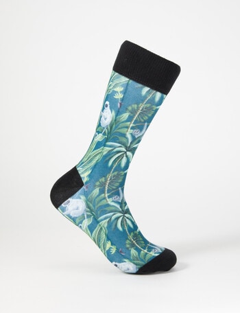 Mazzoni Sloth Digital Print Dress Sock, Green product photo