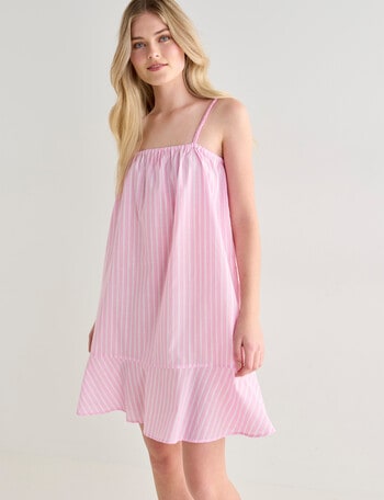 Mineral Sleep Stripe Nightie, Pink product photo