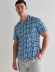 L+L Rohan Linen Blend Shirt, White & Blue product photo View 05 S