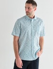 Chisel Daisy Short Sleeve Shirt Slub Print, Aqua product photo View 05 S