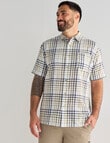 Kauri Trail Check Linen Blend Short Sleeve Shirt, Natural product photo View 05 S