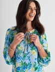 Ella J Tropical Tie Top, Blue product photo