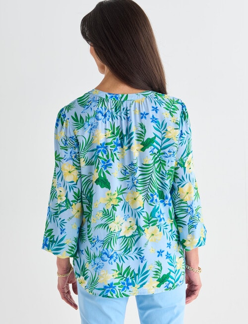 Ella J Tropical Tie Top, Blue product photo View 02 L