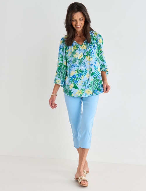 Ella J Tropical Tie Top, Blue product photo View 03 L