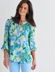 Ella J Tropical Tie Top, Blue product photo View 05 S