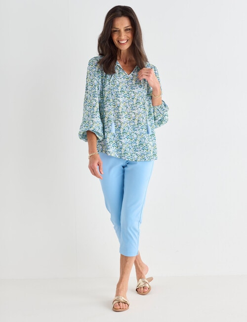 Ella J Ditsy Tie Top, Aqua product photo View 03 L