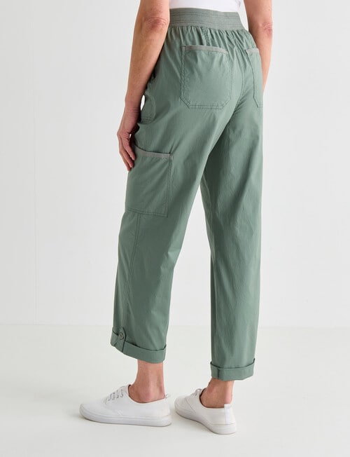 Ella J Cargo Roll Up Pants, Khaki product photo View 02 L