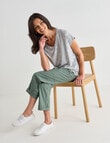 Ella J Cargo Roll Up Pants, Khaki product photo View 03 S