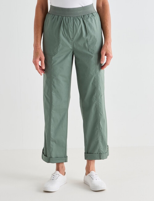 Ella J Cargo Roll Up Pants, Khaki product photo View 05 L