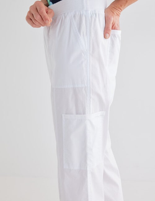 Ella J Cargo Roll Up Pants, White product photo View 04 L